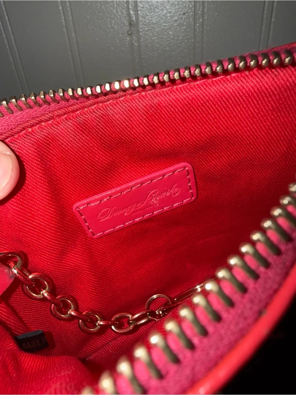 Dooney & Bourke Hot Pink Patent Wristlet Clutch with Detachable Strap
